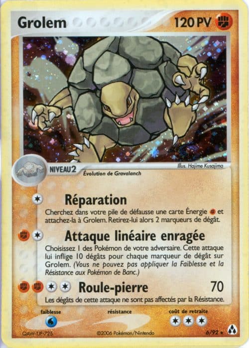 Grolem holo 6/92 – Createurs de Legendes – Pokemon FR 2006