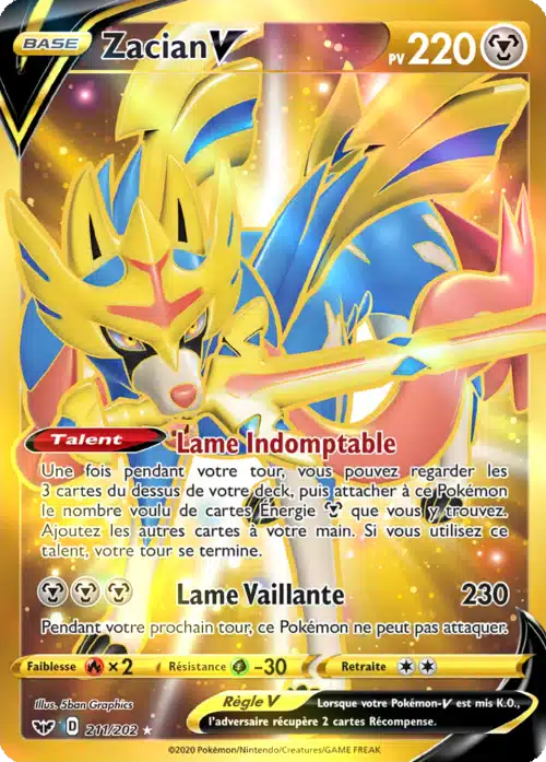 Zacian V FA 211/202 – Epee & Bouclier – Pokemon FR 2020