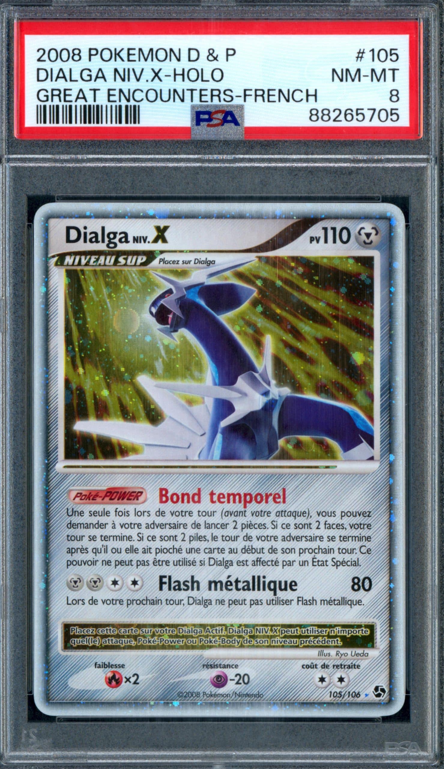 DIALGA NIV.X 105/106 PSA 8 - POKEMON FR 2008