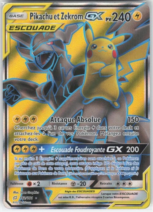 Pikachu & Zekrom Gx Fa 162/181 – Duo De Choc – Pokemon Fr 2019