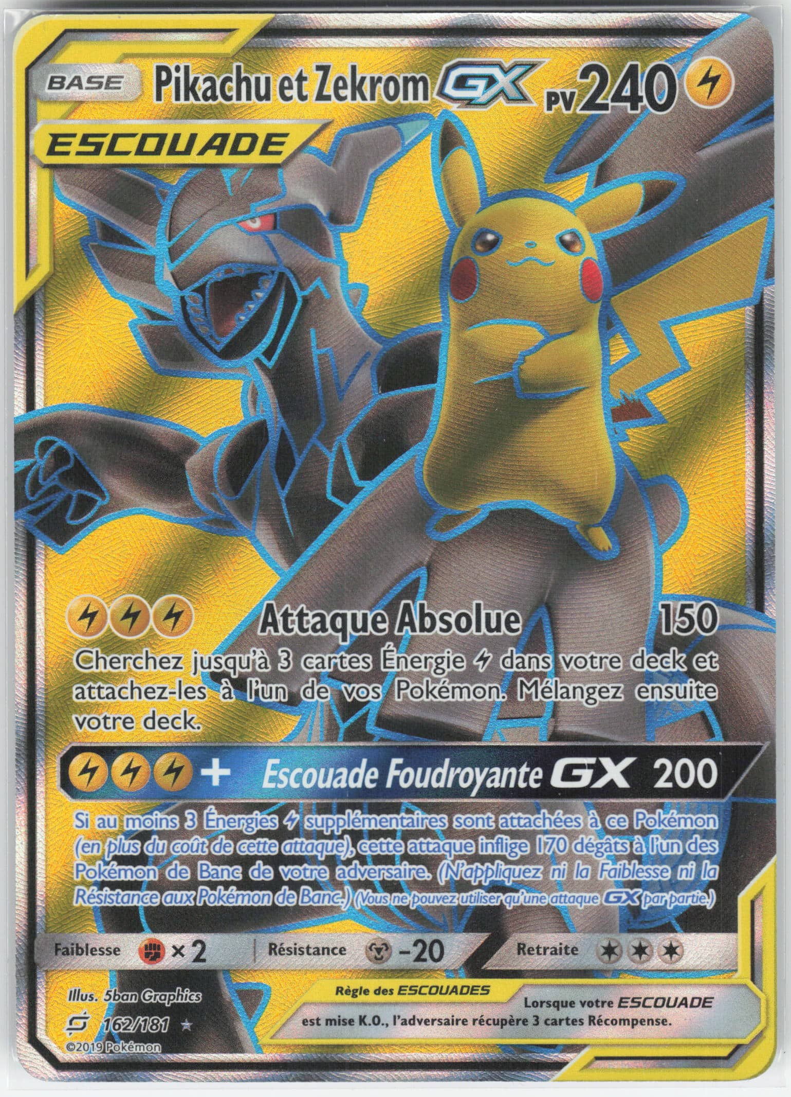 Pikachu & Zekrom Gx Fa 162/181 - Duo De Choc - Pokemon Fr 2019