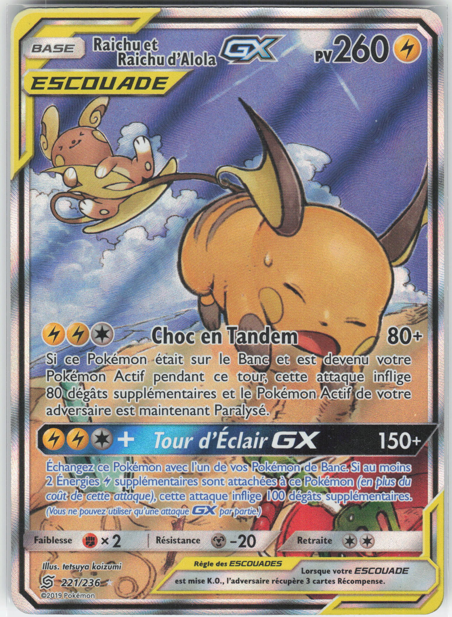 Raichu Et Raichu D Alola Gx 221/236 - Harmonie Des Esprits - Pokemon Fr 2019