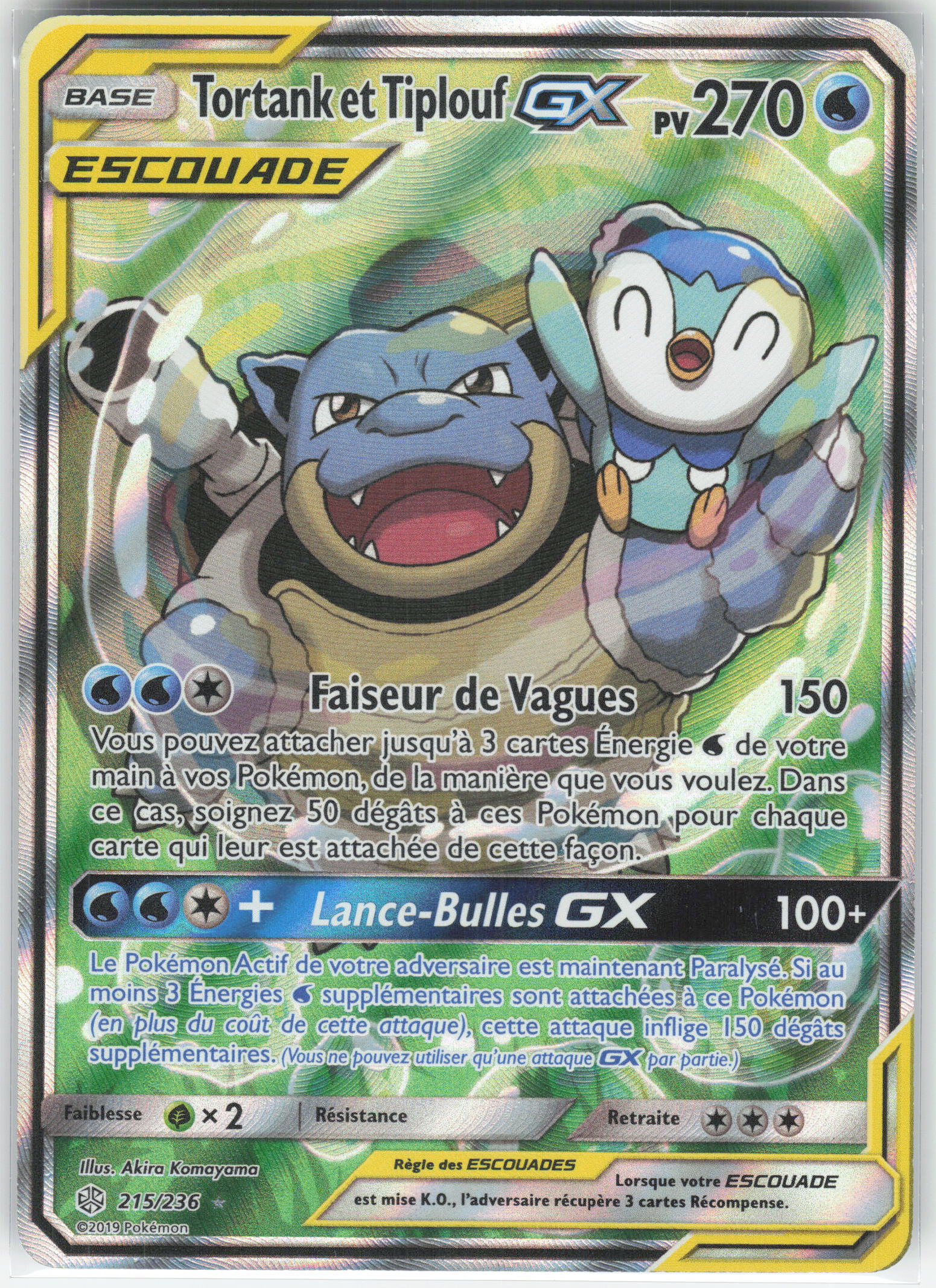Tortank Et Tiplouf Gx Escouade 215/236 - Eclipse Cosmique - Pokemon Fr 2019