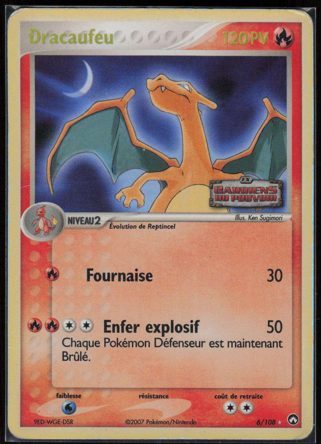 DRACAUFEU HOLO REVERSE 6/108 - GARDIENS DU POUVOIR - POKEMON FR 2007