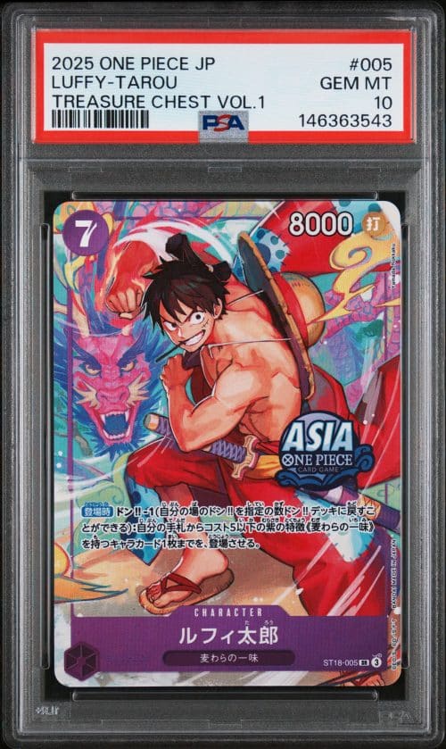 LUFFY-TAROU ST18-005 PSA 10 – TREASURE CHEST VOL.1 – ONE PIECE JP 2025
