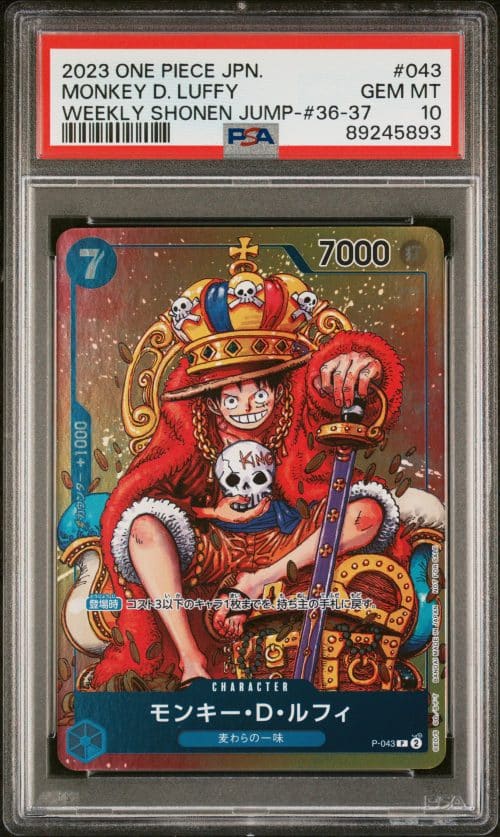 MONKEY D. LUFFY P-043 PSA 10 – WEEKLY SHONEN JUMP – ONE PIECE JP 2023