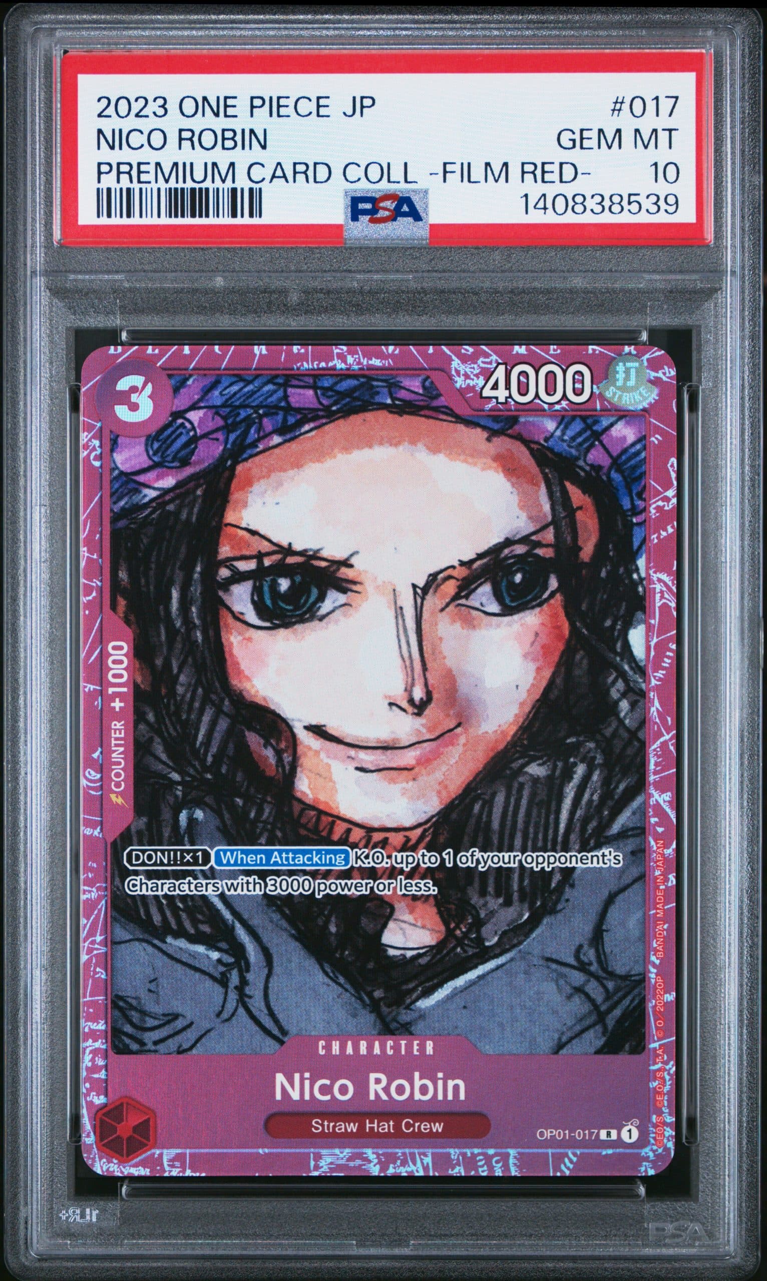 NICO ROBIN OP01-017 PSA 10 - FILM RED - ONE PIECE JP 2023
