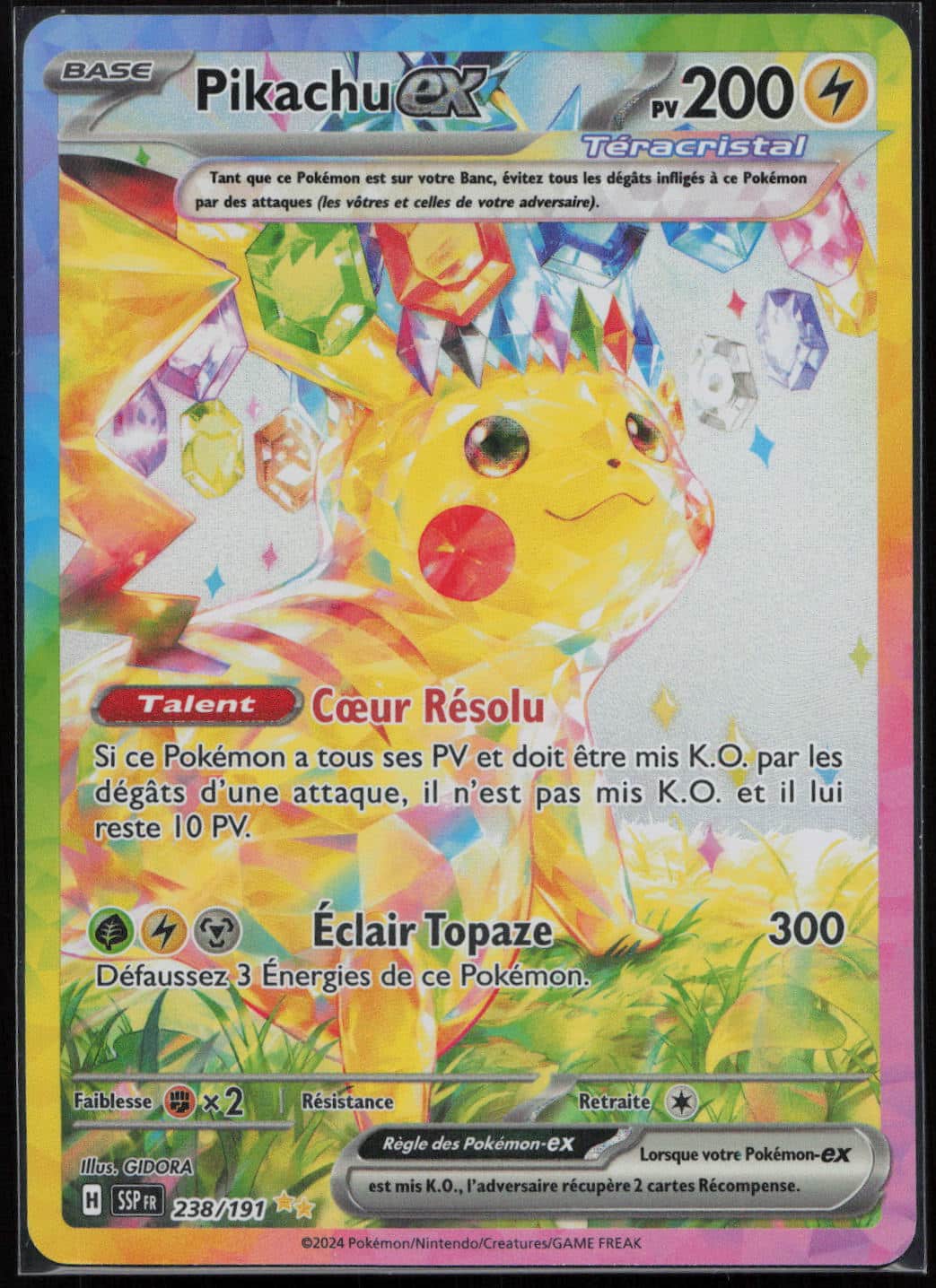 PIKACHU EX ALT 238/191 - EV8 - POKEMON FR 2024