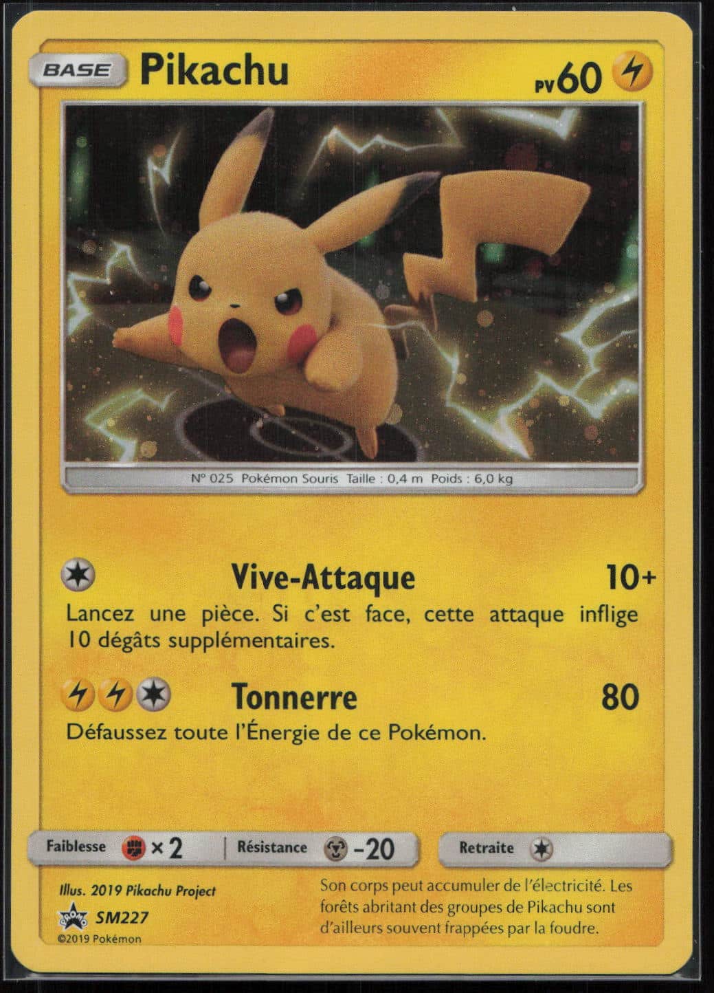 PIKACHU HOLO SM227 - PROMO - POKEMON FR 2019