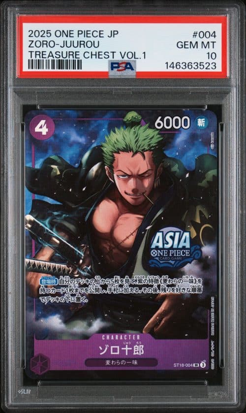ZORO-JUUROU ST18-004 PSA 10 – TREASURE CHEST VOL.1 – ONE PIECE JP 2025