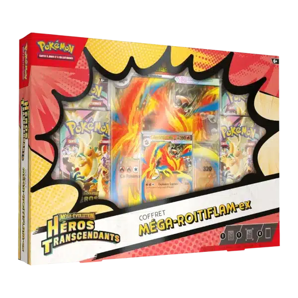 COFFRET MEGA ROITIFLAM – HEROS TRANSCENDANTS ME2.5 – FRANCAIS 2026 POKEMON