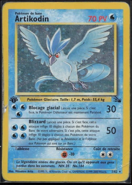 ARTIKODIN HOLO ED1 2/62 – FOSSILE – POKEMON FR 2000