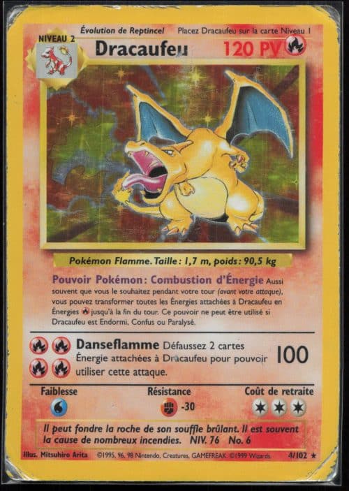 DRACAUFEU HOLO 4/102 – SET DE BASE – POKEMON FR 1999