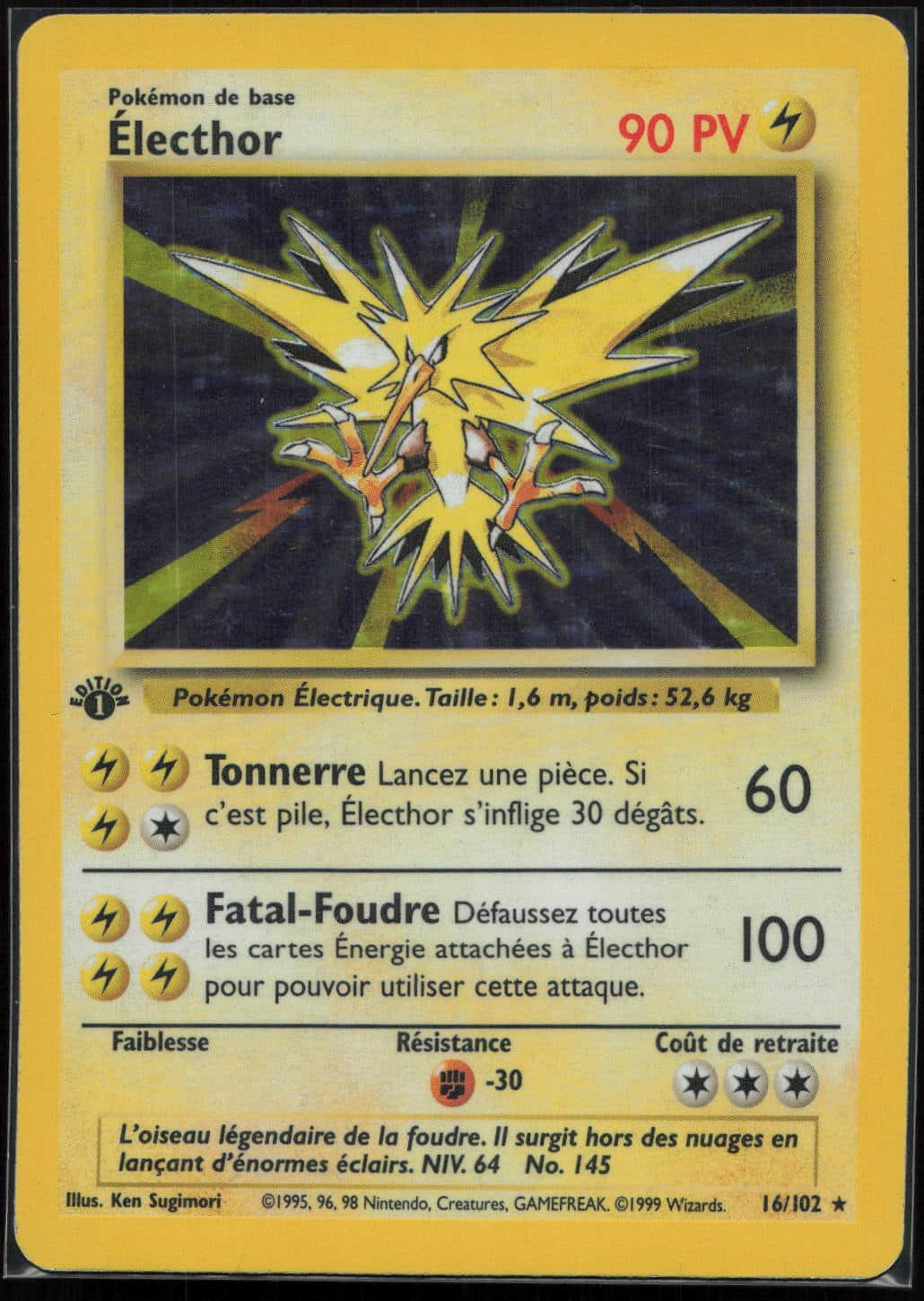 Electhor-Holo-Ed1-16-102-Set-De-Base-Pokemon-Fr-1999-Played-Fuji-Store