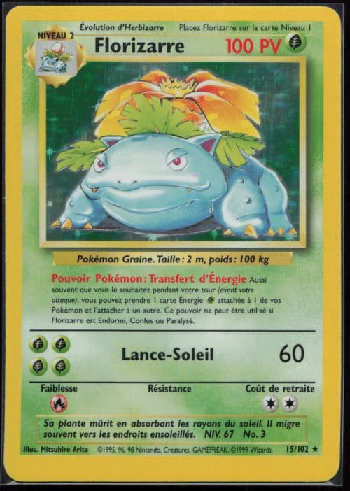 FLORIZARRE HOLO 15/102 – SET DE BASE – POKEMON FR 1999