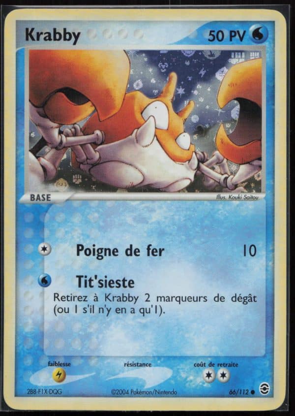 KRABBY REVERSE 66/112 – ROUGE FEU VERT FEUILLE – POKEMON FR 2004