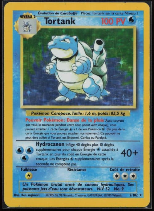 TORTANK HOLO 2/102 – SET DE BASE – POKEMON FR 1999