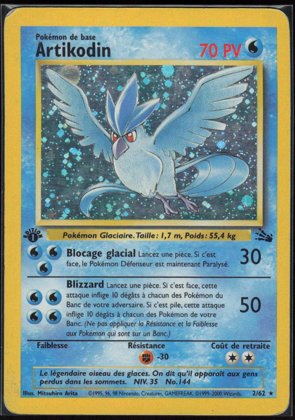 ARTIKODIN HOLO ED1 2/62 - FOSSILE - POKEMON FR 2000