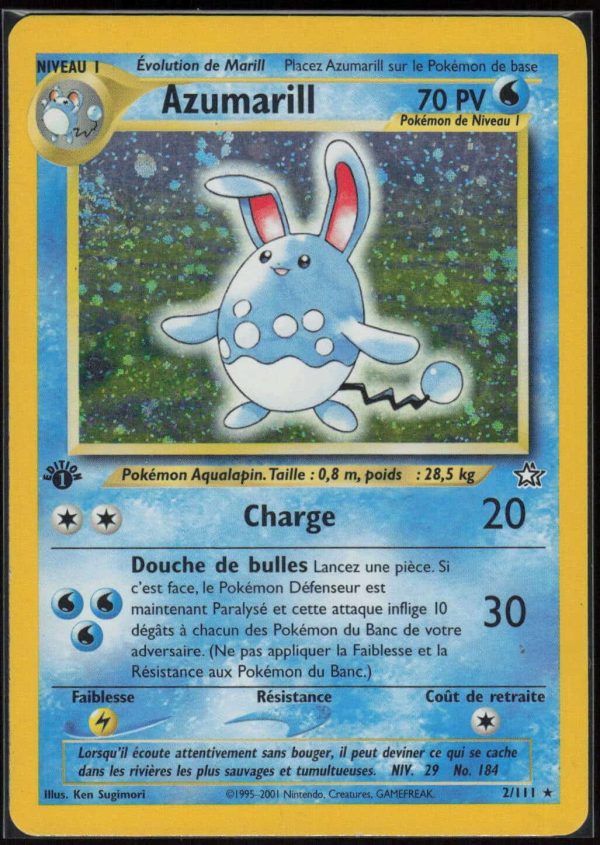 AZUMARILL HOLO ED1 2/111 – NEO GENESIS – POKEMON FR 2001