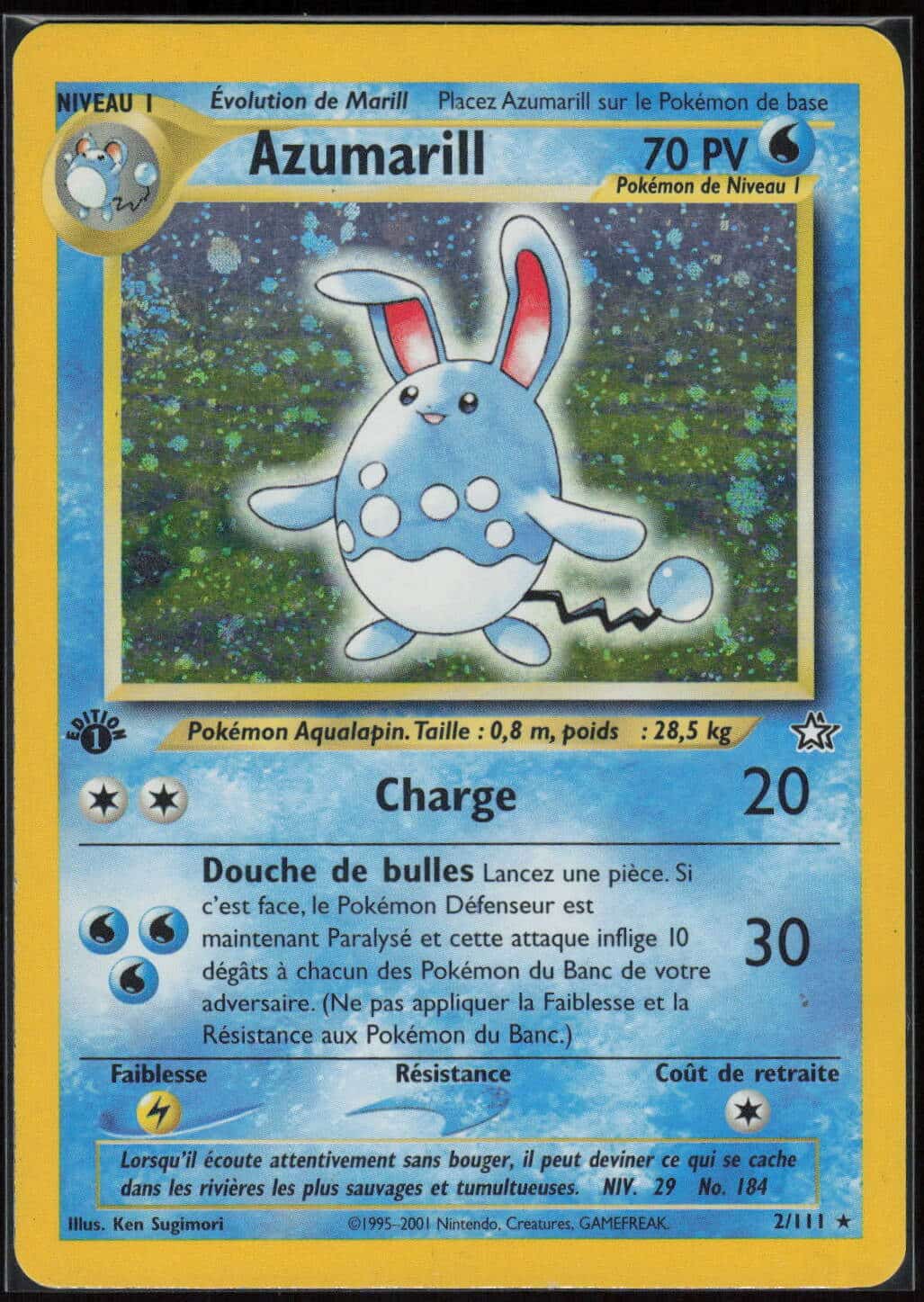 AZUMARILL HOLO ED1 2/111 - NEO GENESIS - POKEMON FR 2001