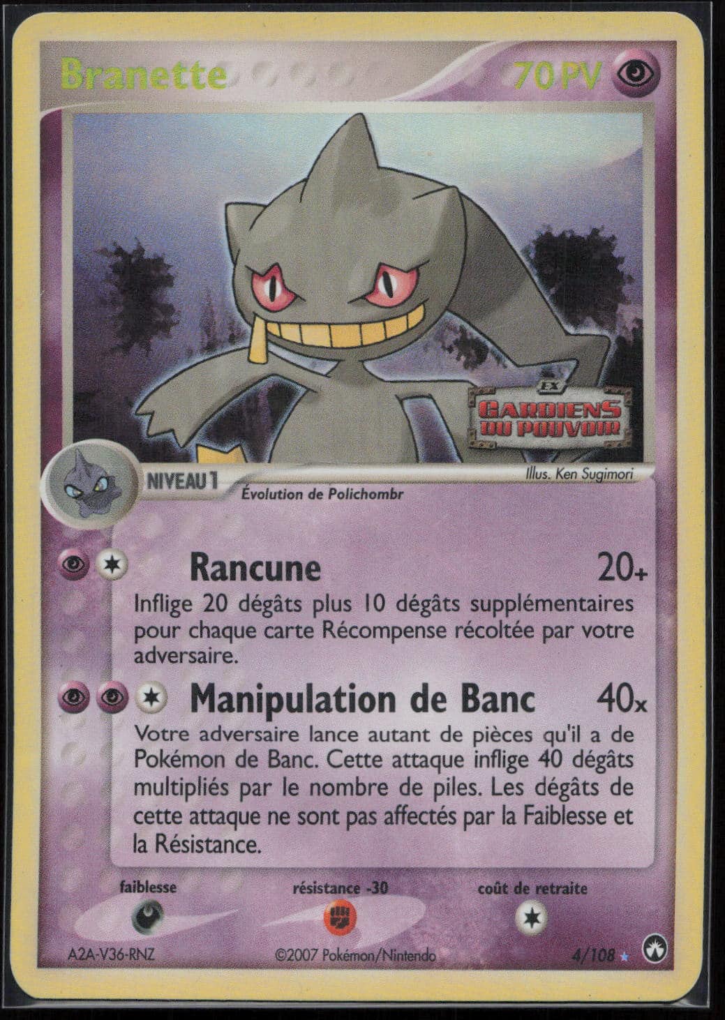 BRANETTE REVERSE 4/108 - GARDIENS DU POUVOIR - POKEMON FR 2007