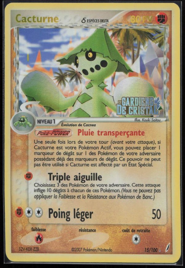 CACTURNE REVERSE 15/100 – GARDIENS DE CRISTAL – POKEMON FR 2007