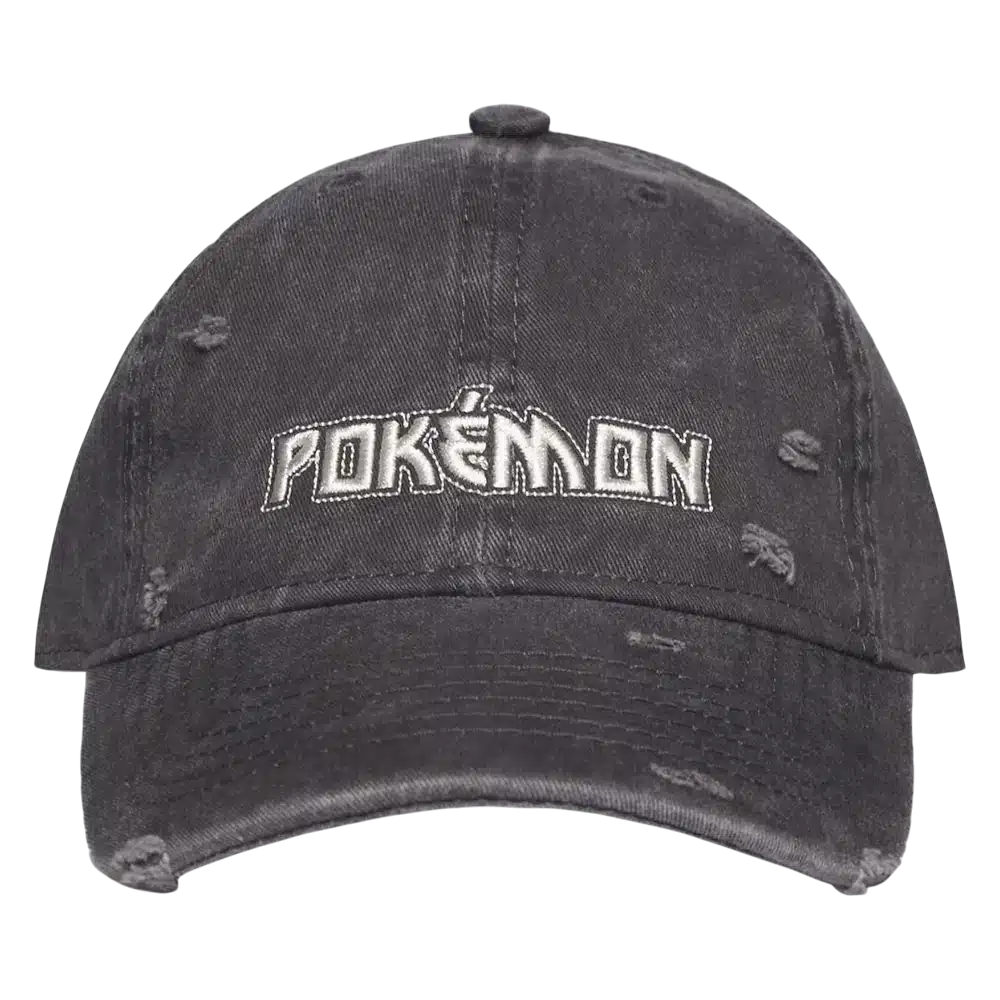 CASQUETTE GRIS ARGENT - EFFET DECHIRE - POKEMON