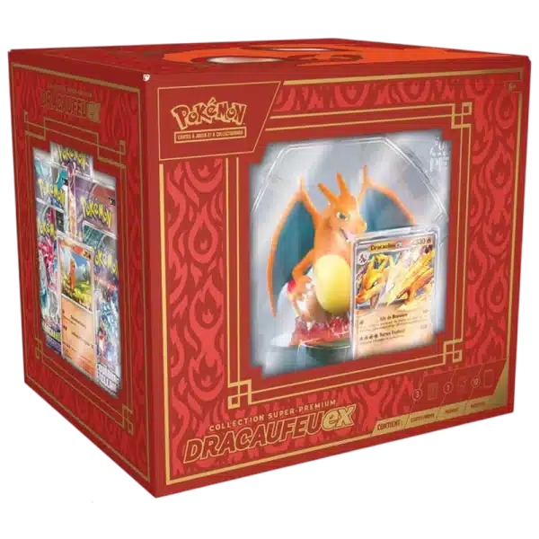 COFFRET CUBE DRACAUFEU EX – COLLECTION SUPER PREMIUM – FRANCAIS 2024 POKEMON
