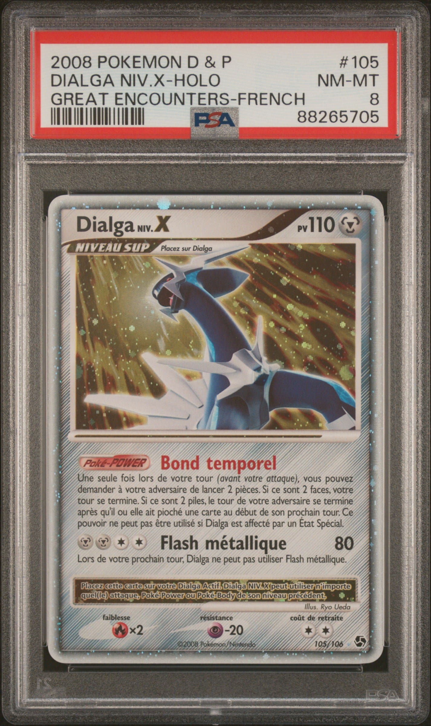 DIALGA NIV X 105/106 PSA 8 - DUELS AU SOMMET - POKEMON FR 2008