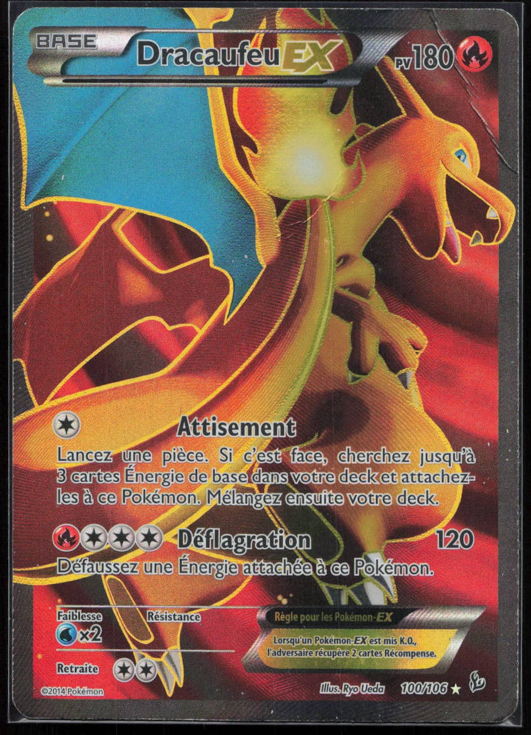 DRACAUFEU EX 100/106 - XY2 ETINCELLES - POKEMON FR 2014