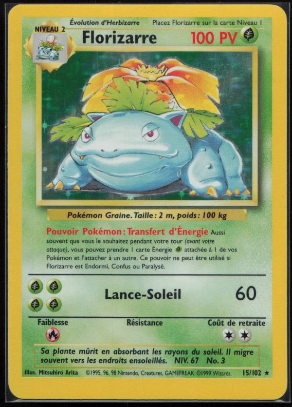 FLORIZARRE HOLO 15/102 – SET DE BASE – POKEMON FR 1999