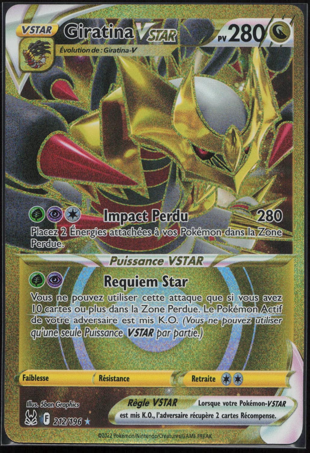GIRATINA VSTAR 212/196 - ORIGINE PERDUE - POKEMON FR 2022