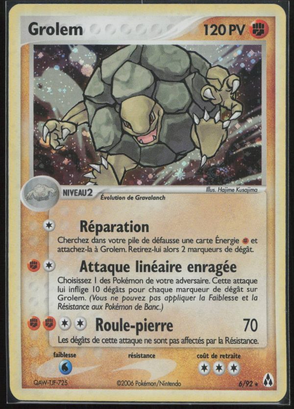 GROLEM HOLO 6/92 – CREATEURS DE LEGENDES – POKEMON FR 2006