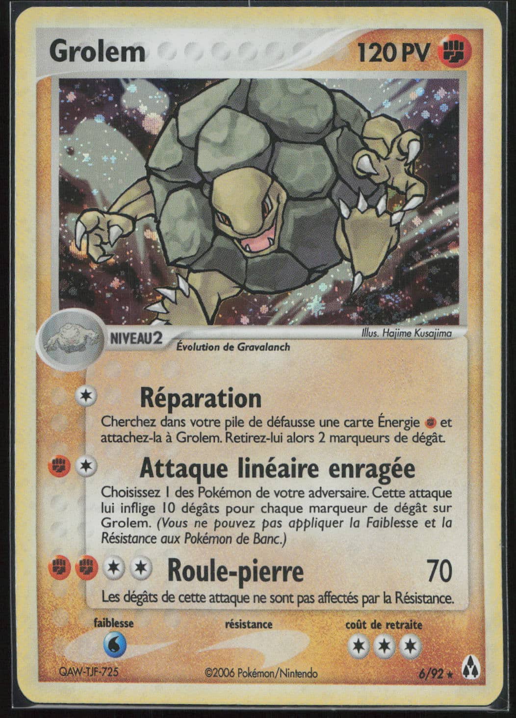 GROLEM HOLO 6/92 - CREATEURS DE LEGENDES - POKEMON FR 2006
