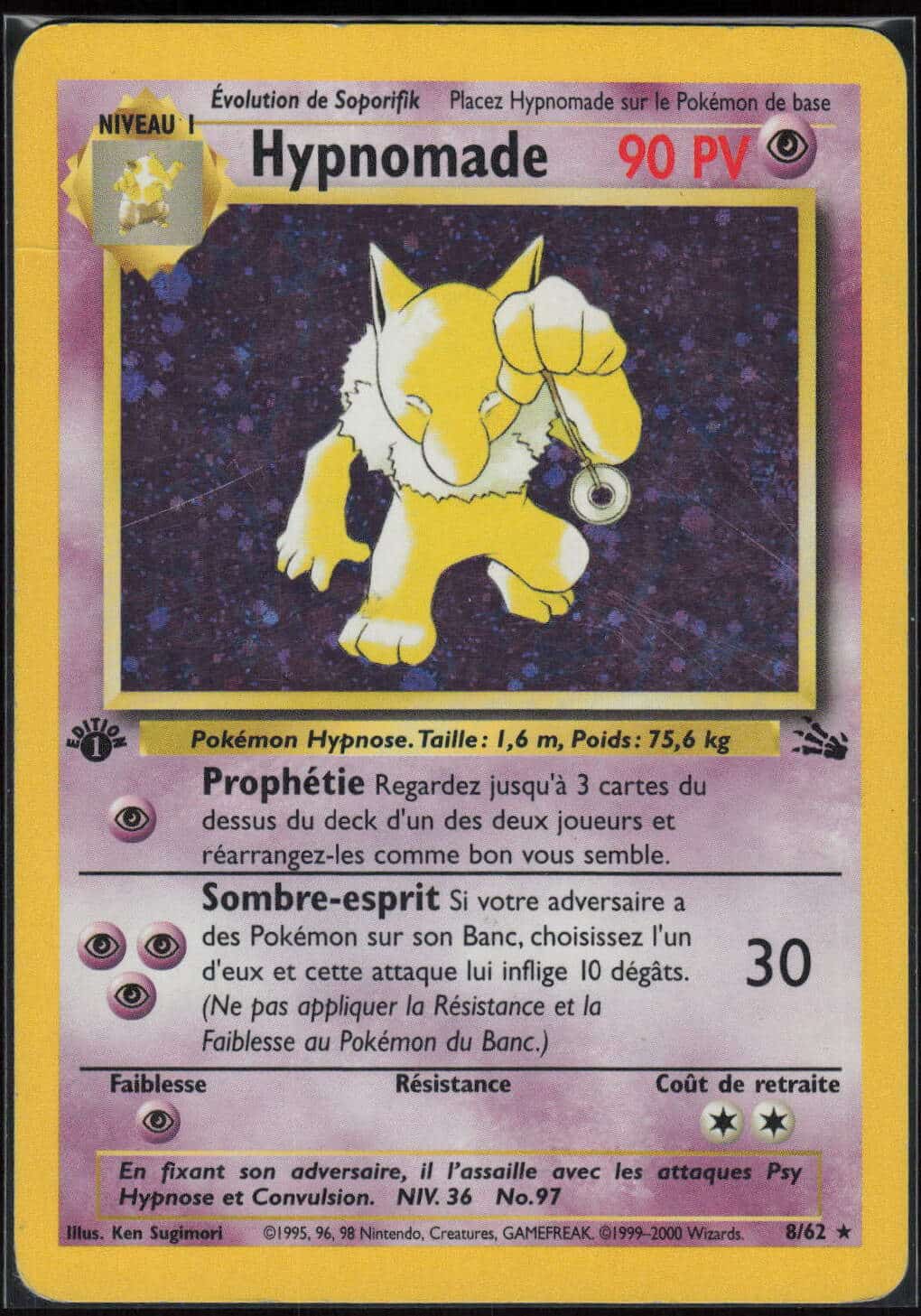 HYPNOMADE HOLO ED1 8/62 - FOSSILE - POKEMON FR 2000