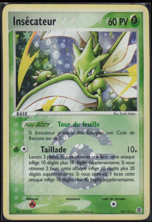 INSECATEUR REVERSE 29/112 – ROUGE FEU ET VERT FEUILLE – POKEMON FR 2004