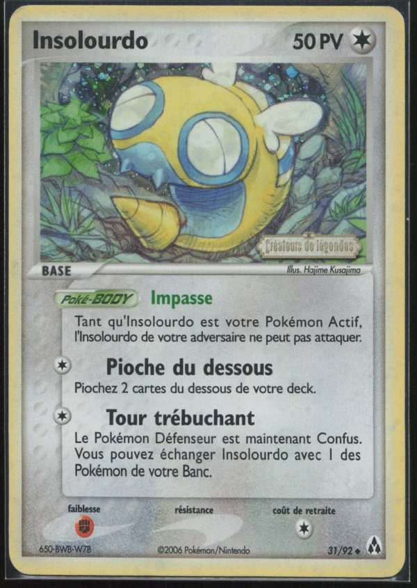 INSOLOURDO REVERSE 31/92 – CREATEURS DE LEGENDES – POKEMON FR 2006
