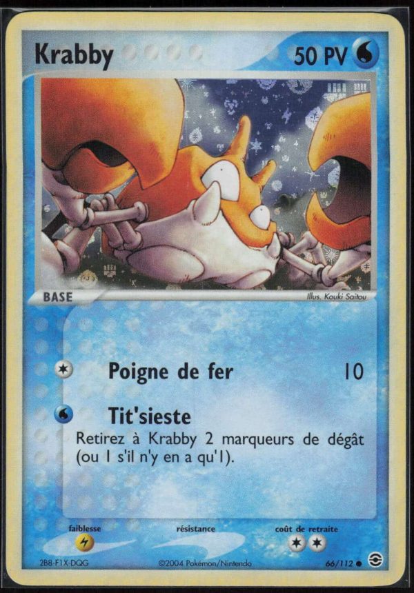 KRABBY REVERSE 66/112 – ROUGE FEU VERT FEUILLE – POKEMON FR 2004