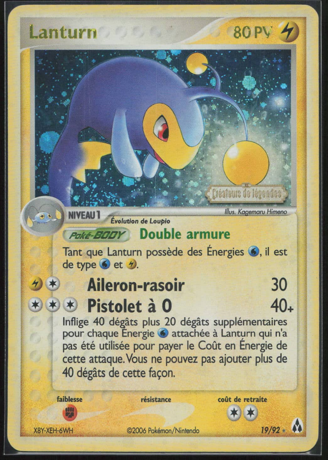 LANTURN REVERSE 19/92 - CREATEURS DE LEGENDES - POKEMON FR 2006