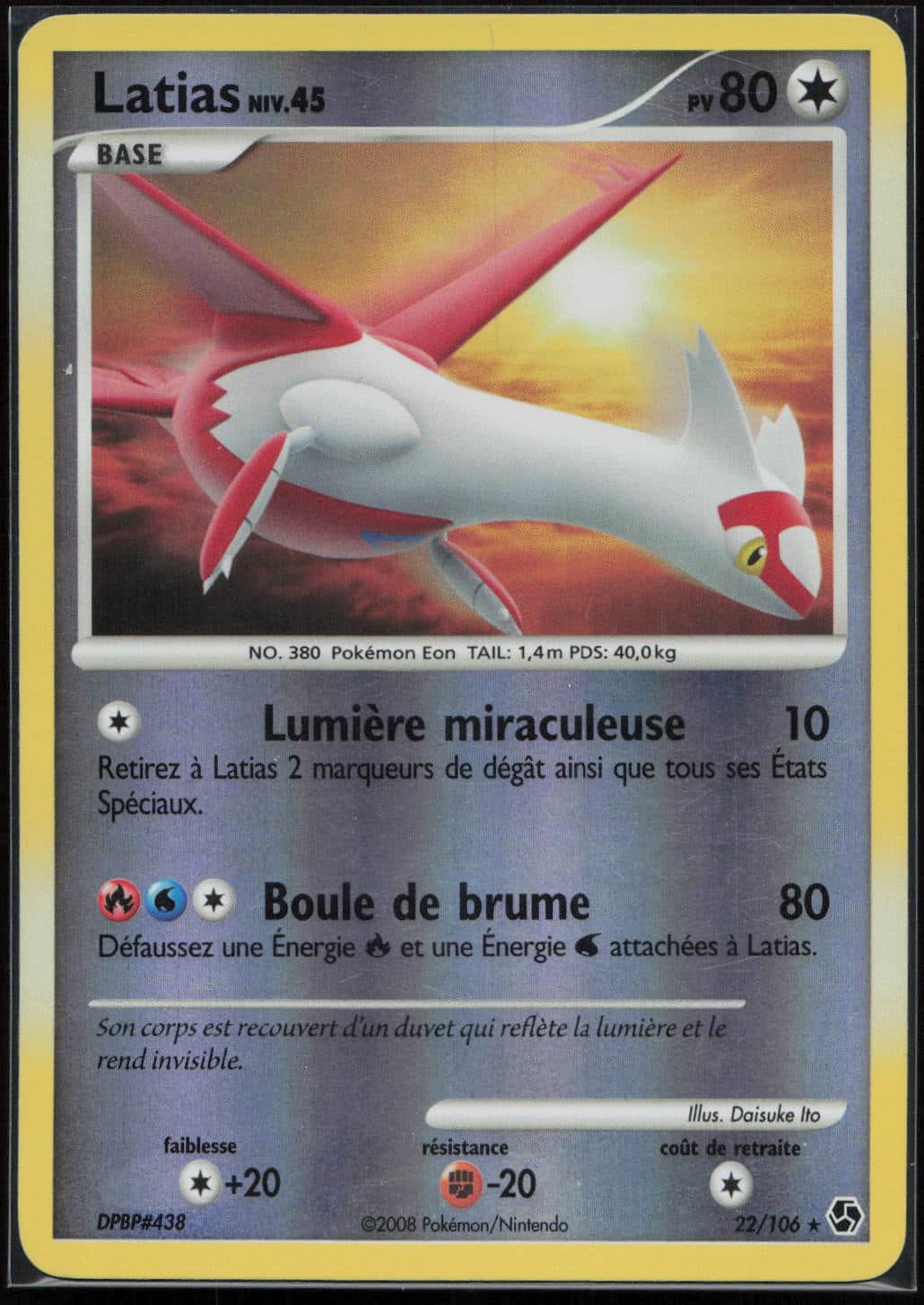LATIAS REVERSE 22/106 - DUELS AU SOMMETS - POKEMON FR 2008