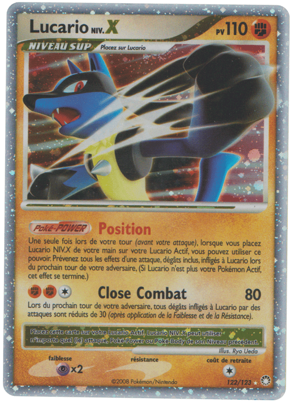 LUCARIO NIV X 122/123 – TRESORS MYSTERIEUX – POKEMON FR 2008