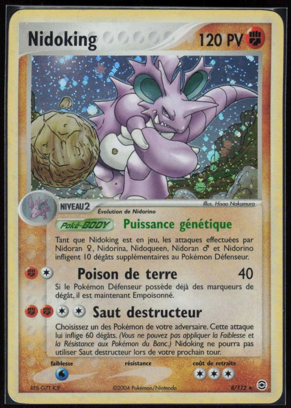 NIDOKING HOLO 8/112 – ROUGE FEU & VERT FEUILLE – POKEMON FR 2004