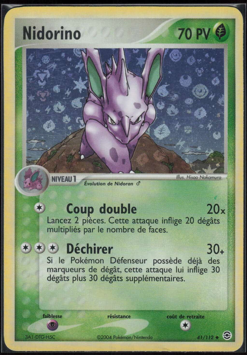 NIDORINO REVERSE 41/112 - ROUGE FEU VERT FEUILLE - POKEMON FR 2004