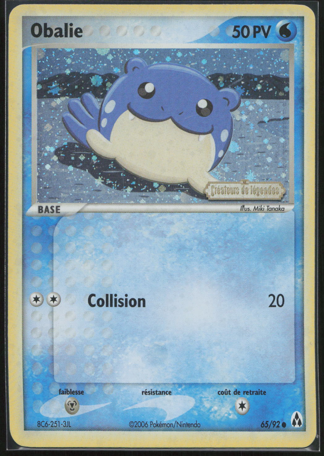 OBALIE REVERSE 65/92 - CREATEURS DE LEGENDES - POKEMON FR 2006