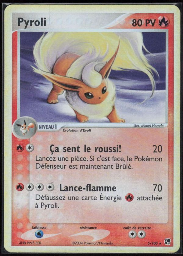 PYROLI REVERSE 5/100 – TEMPETE DE SABLE – POKEMON FR 2004