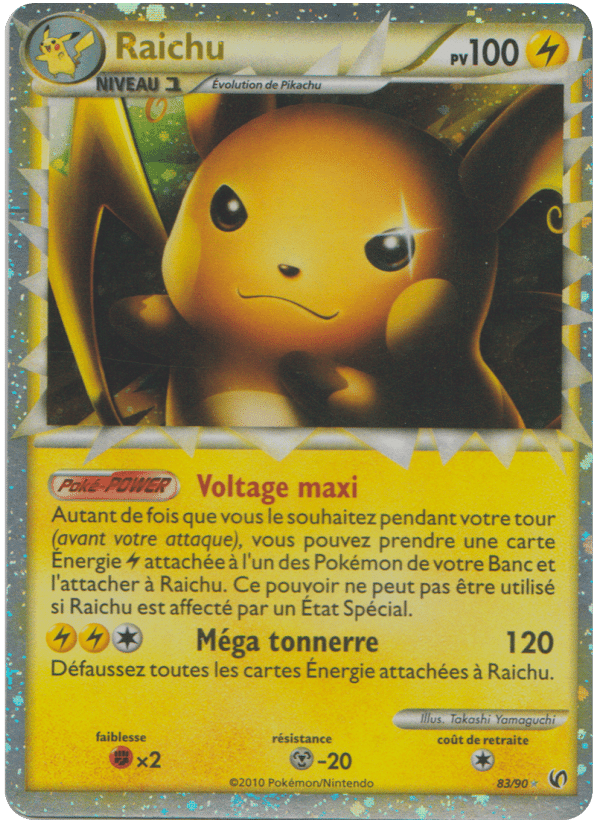 RAICHU PRIME 83/90 – HS INDOMPTABLE – POKEMON FR 2010