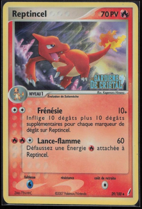 REPTINCEL REVERSE 29/100 – GARDIENS DE CRISTAL – POKEMON FR 2007