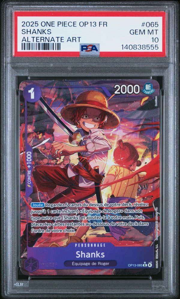 SHANKS R PAR OP13-065 PSA 10 – CARRYING ON HIS WILL – ONE PIECE FR 2025