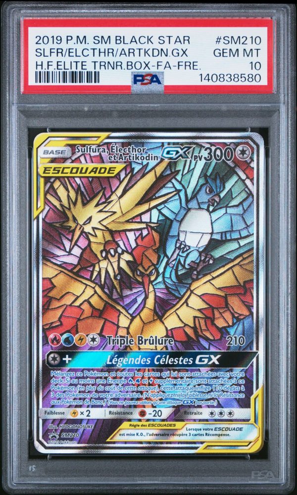 SULFURA ELECTHOR ARTIKODIN PROMO GX FA SM210 PSA 10 – PROMO – POKEMON FR 2019