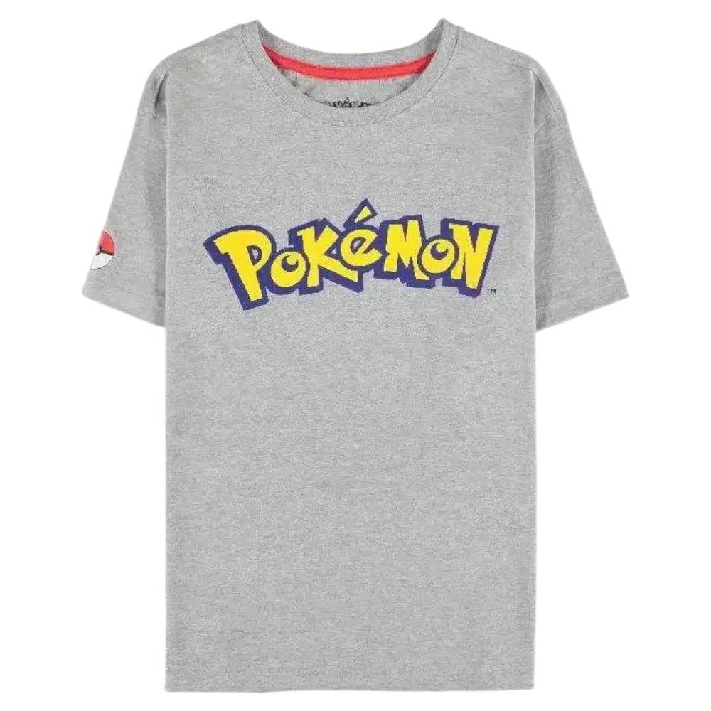T-SHIRT GRIS LOGO POKEMON - S - POKEMON